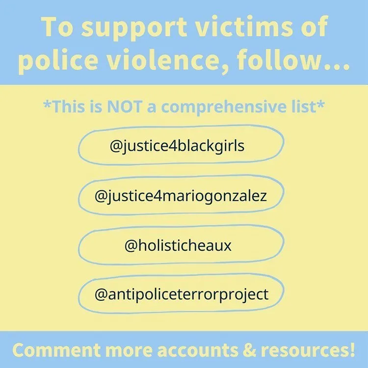 Photo shared by Xīn Shēng | 心声 Project on April 24, 2021 tagging @antipoliceterrorproject, @justice4blackgirls, @zuhdae, and @justice4mariogonzalez.