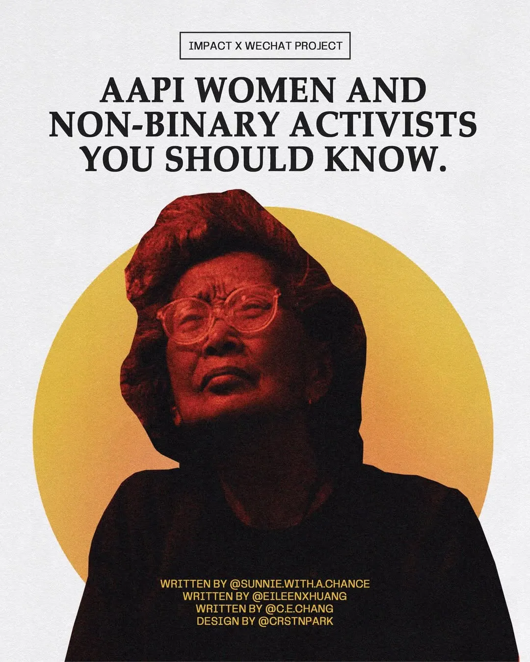 Photo shared by Xīn Shēng | 心声 Project on May 26, 2021 tagging @eileenxhuang, @crstnpark, @impact, @c.e.chang, and @sunniexliu.