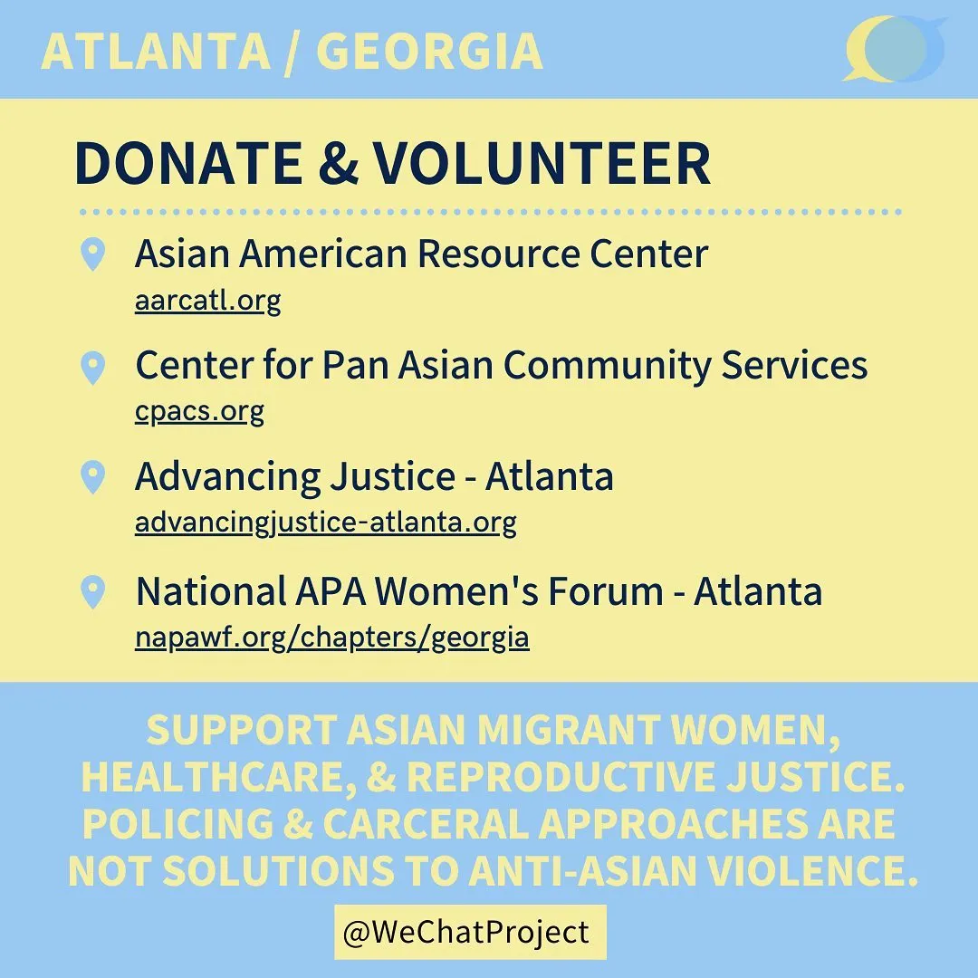 Photo shared by Xīn Shēng | 心声 Project on March 16, 2021 tagging @cpacsorg, @advancing_justice_atl, and @napawf_atl.